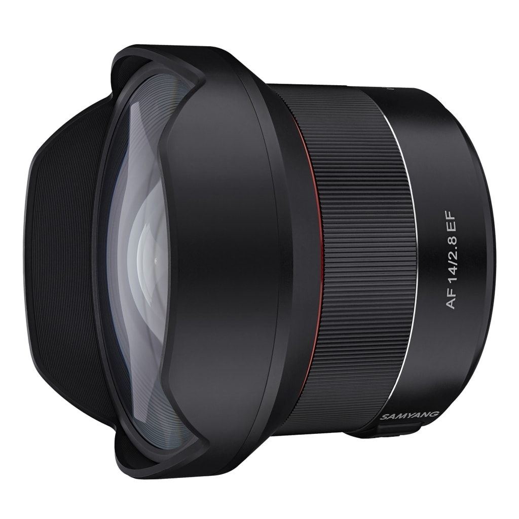 Samyang AF 14mm 1:2,8 + Lens Station für Canon EF