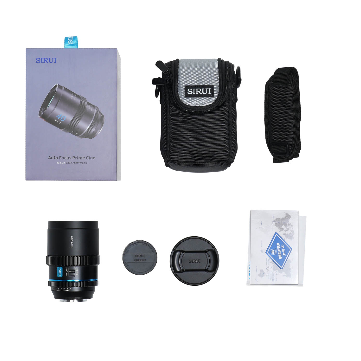 SIRUI AF 40mm T1.8 1.33X S35 anamorphes Objektiv (E-Mount, Neutral Flare)