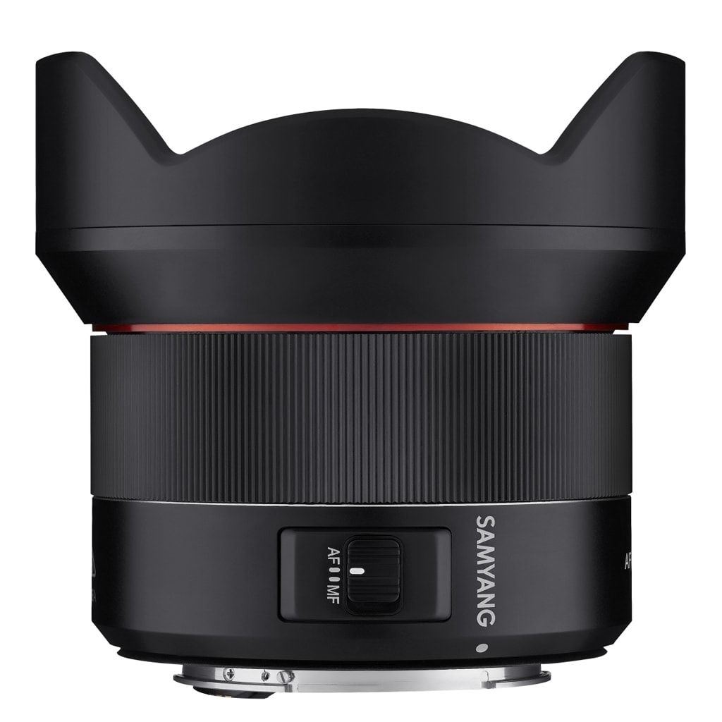 Samyang AF 14mm 1:2,8 + Lens Station für Canon EF