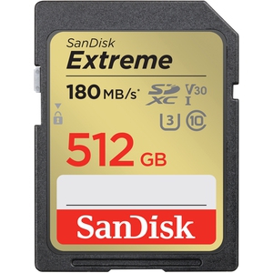 SanDisk Extreme SDXC 512GB UHS-I 180MB/s Class 10 V30