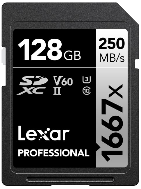 Lexar Silver Series SDXC 128GB UHS-II 1667x V60 250/120 MB/s